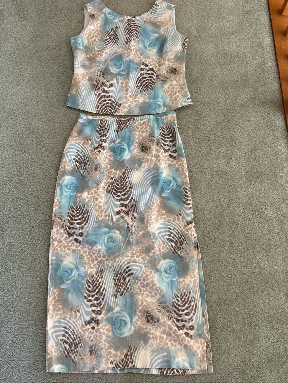 Vintage Nancy Bolen City Girl Sleeveless Too and Maxi Skirt Set size 8